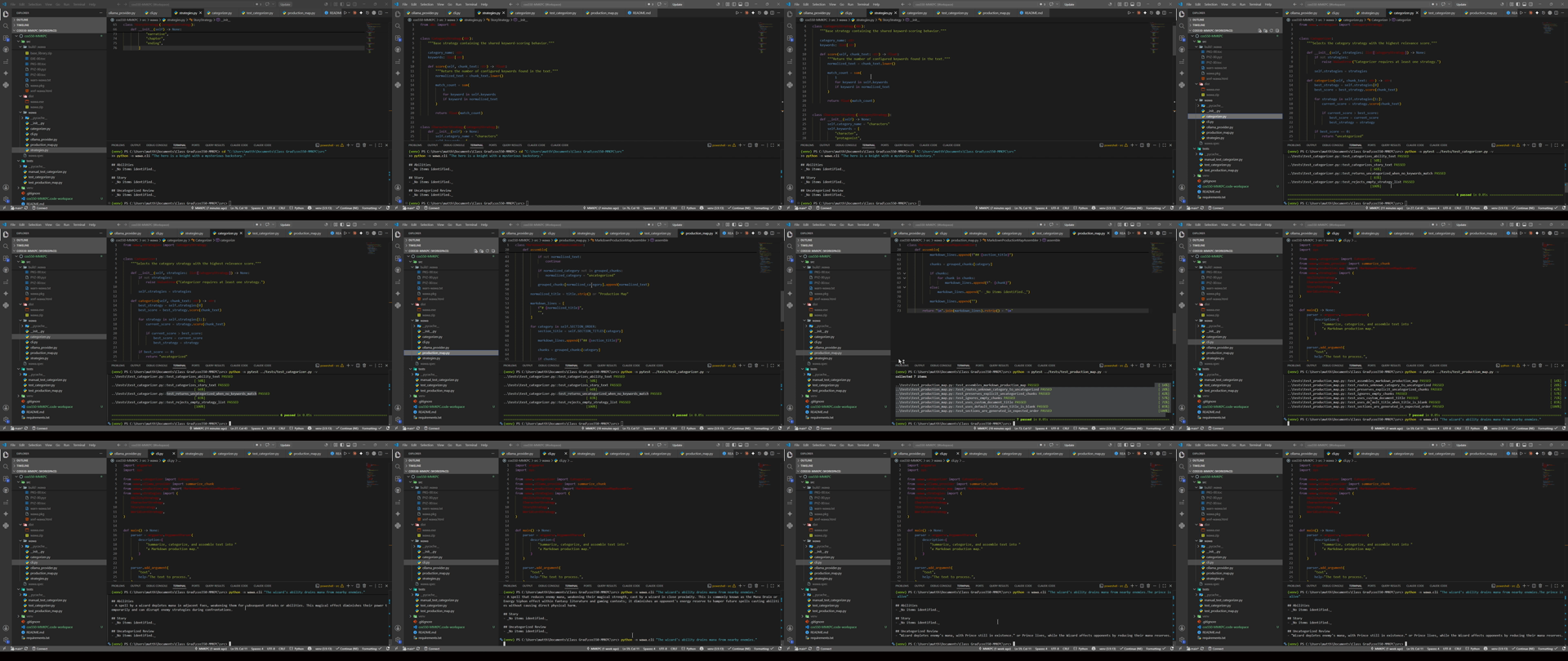 Contact sheet from the Strategy Pattern walkthrough