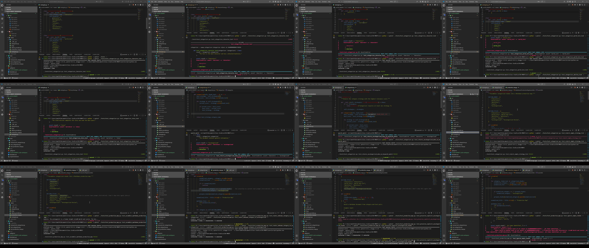 Contact sheet from the testing walkthrough