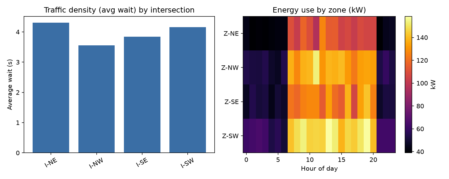 Traffic and energy comparison chart
