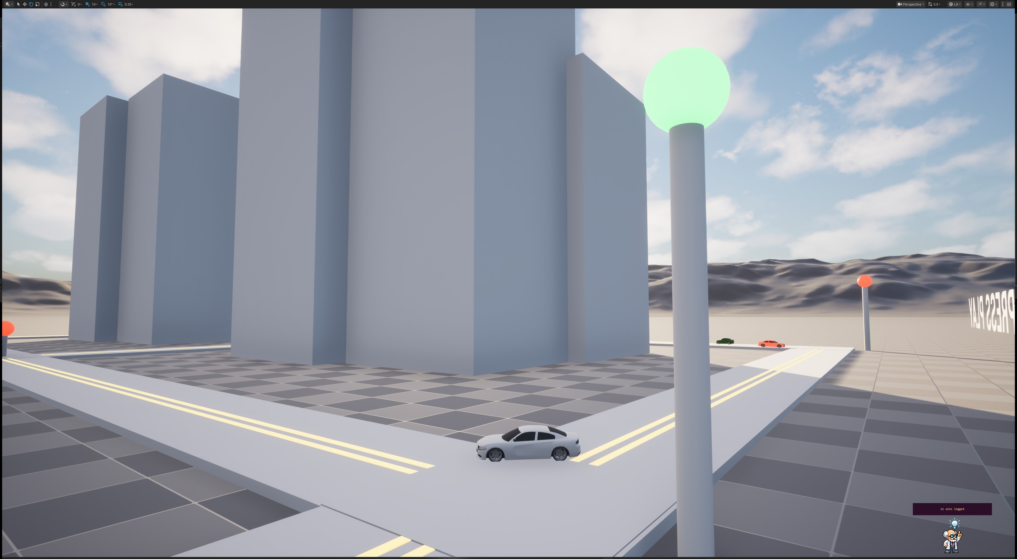 Third Unreal smart-city scene view